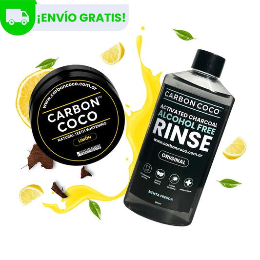 Limon Carbón Coco™ Blanqueador Dental + Carbón Coco™ Enjuague Bucal